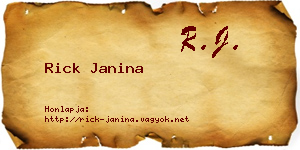 Rick Janina névjegykártya